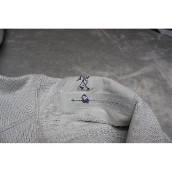 Arcteryx Jacket Womens Small White Knit Hooded Full Zip Casual Outdoor Hiking - Picture 2 of 13